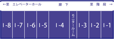 心理学第Ⅰ実験室見取図(第1研究館1F東側)